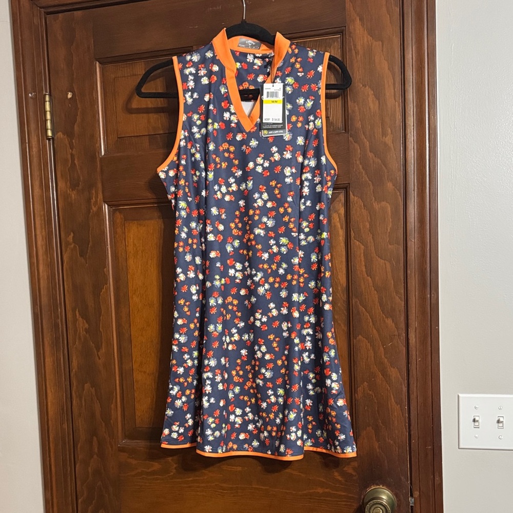 Floral Callaway Dress with Orange Accents